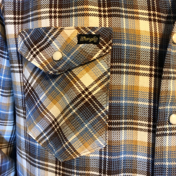 Vintage Wrangler Pearl Snap Plaid Button Up - Picture 4 of 6